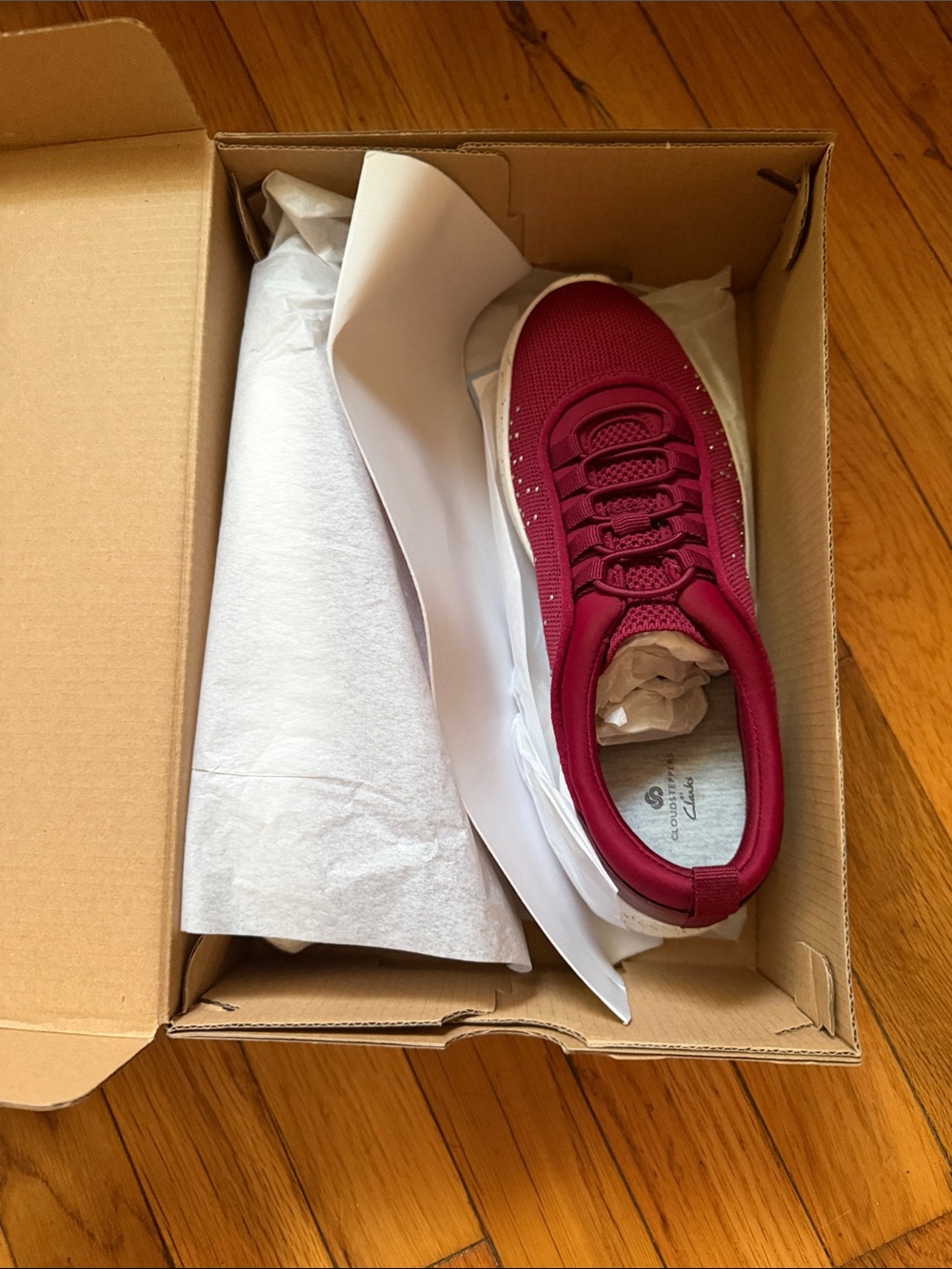 Cloudsteppers by Clarks Lace-Up Sneaker in Burgundy